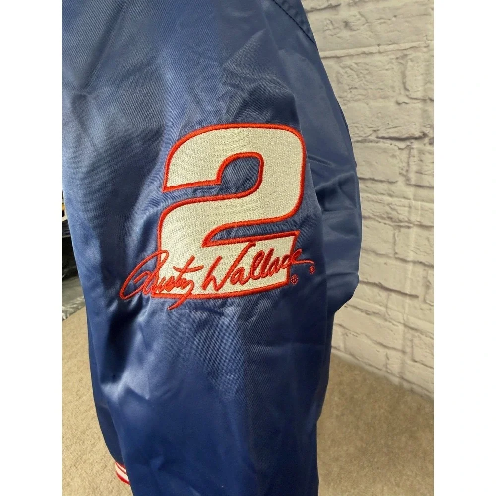 VTG Chase Authentics Rusty Wallace Miller Time NASCAR Jacket Blue Men Size‎ XXL